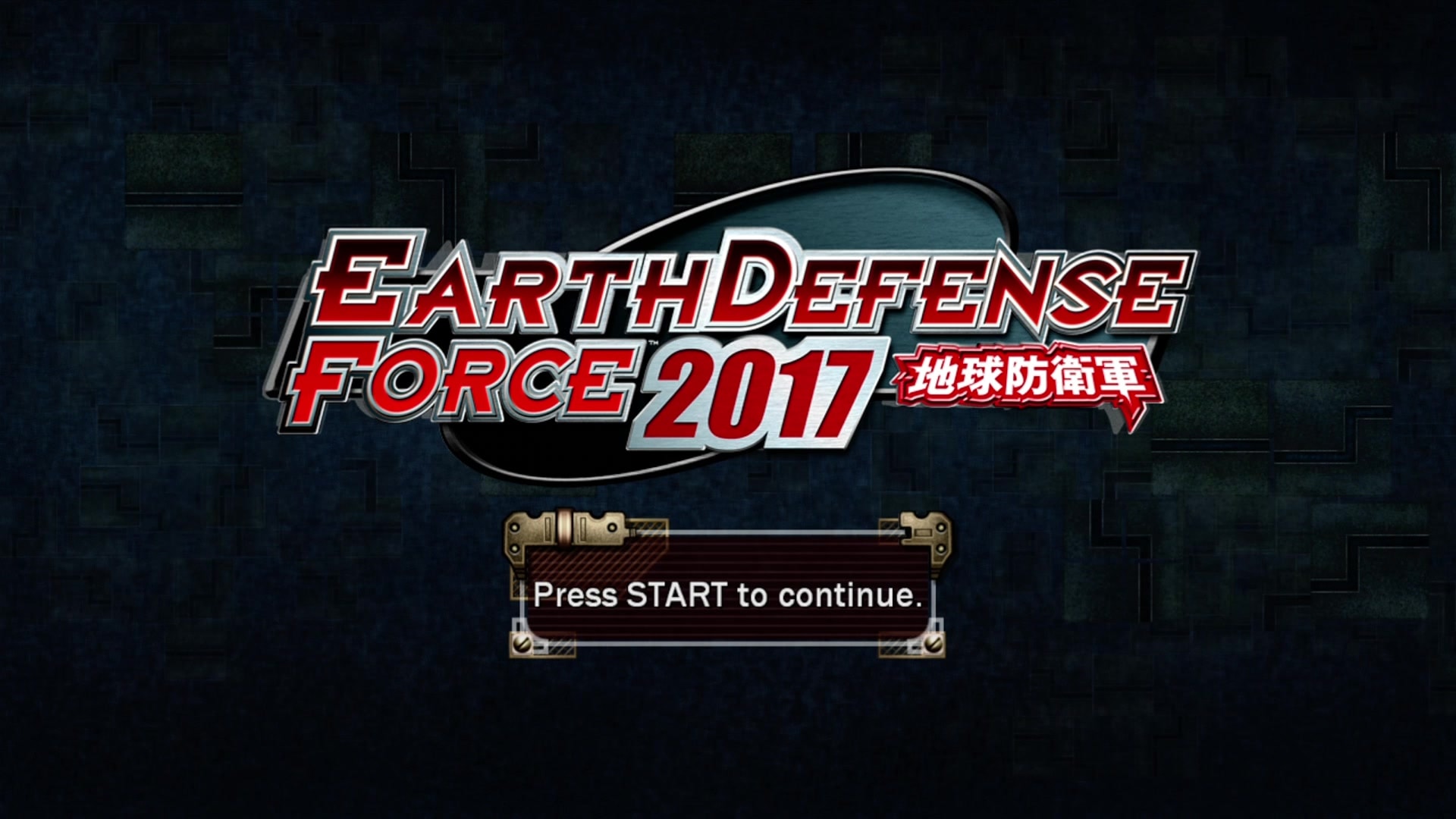 Earth Defense Force 2017 title screen for Xbox 360